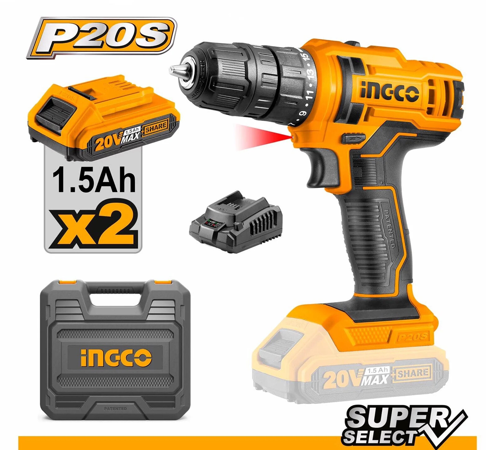 INGCO Lithium-ion Cordless Drill - CDLI20028