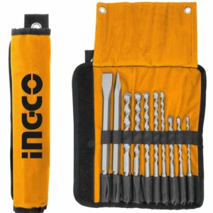 Ingco 10 Pieces Hammer Drill Bits And Chisels Set - AKD2101