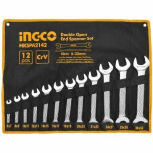 Ingco 12 Pieces Double Open End Spanner Set - HKSPA2142