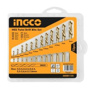 Ingco 12 Pieces HSS Twist Drill Bits Set - AKDB1125
