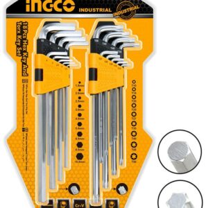 Ingco 18 Pcs Hex Key And Torx Key Set - HHKSET0181