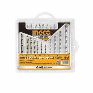 Ingco 19 Pieces Drill Bits & Screwdriver Bits Set - AKSDB1901