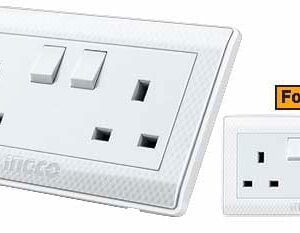 Ingco 13A 2-Gang Switched Double BS Socket - HESST0213A