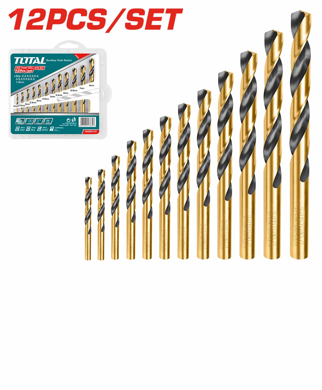 Total HSS twist drill bits set - TACSD0125