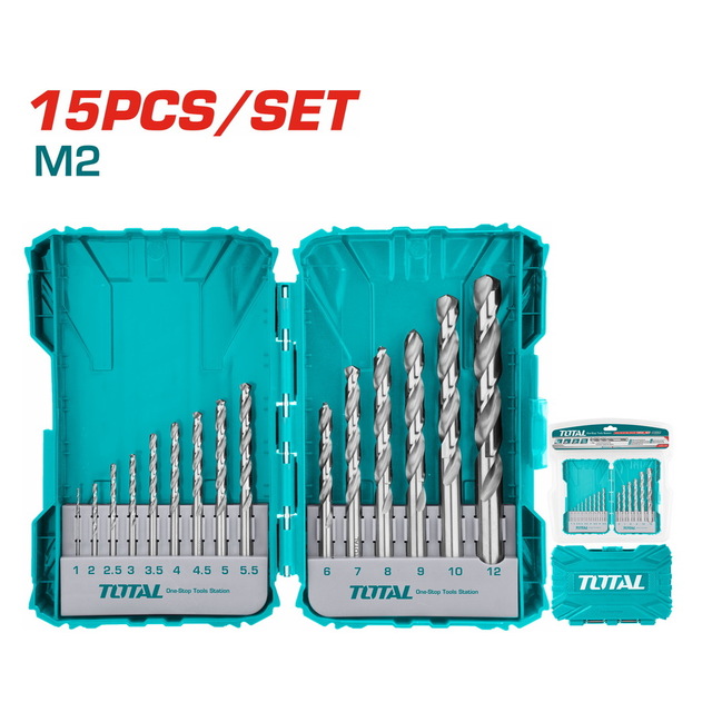 Total 15 pcs HSS m2 drill bits set - TACSDL51502