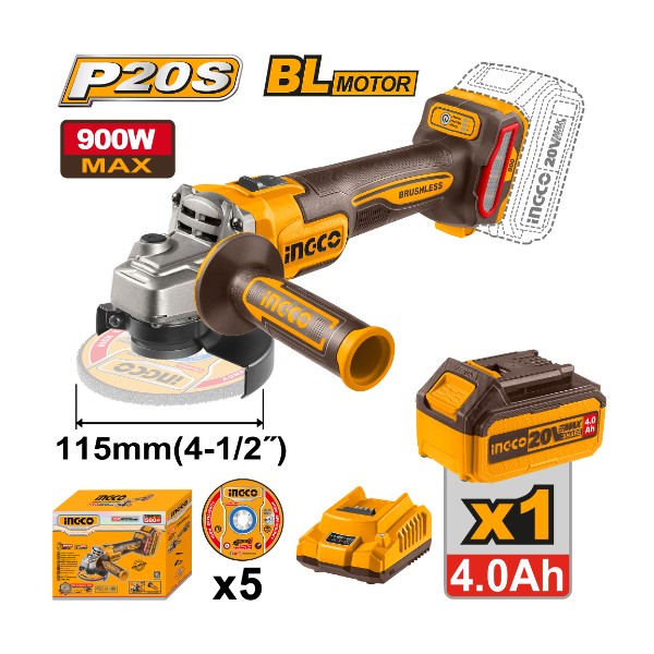 Ingco cordless angle grinder - CAGLI261521
