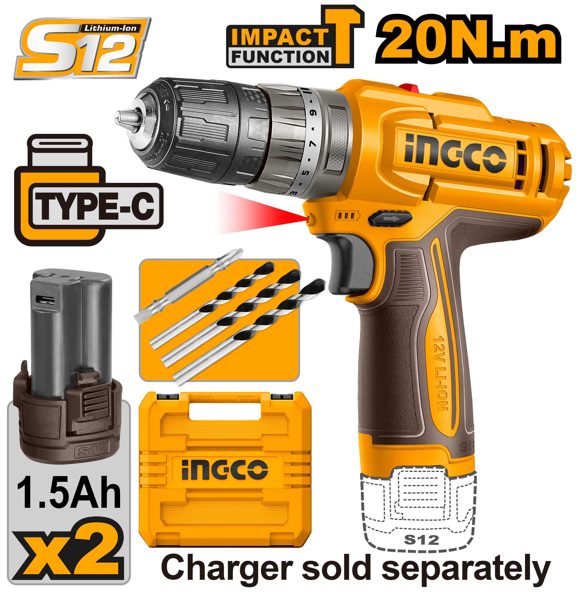 Ingco cordless impact drill - CIDLI12206