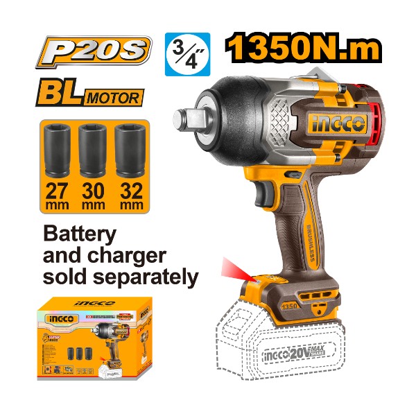 Ingco cordless impact wrench - CIWLI201351