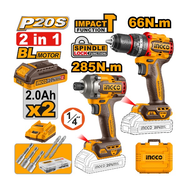 Ingco cordless 2 pcs combo  kit - CKLI20277