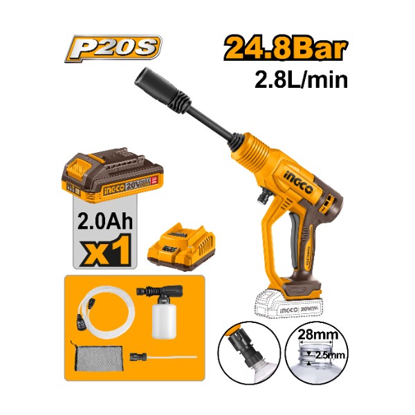 Ingco cordless pressure washer - CPWLI20362