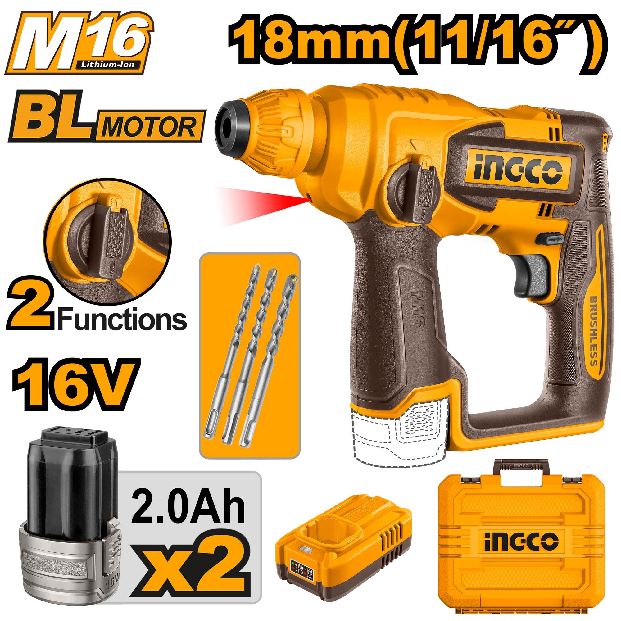 Ingco cordless rotary hammer - CRHLI16168