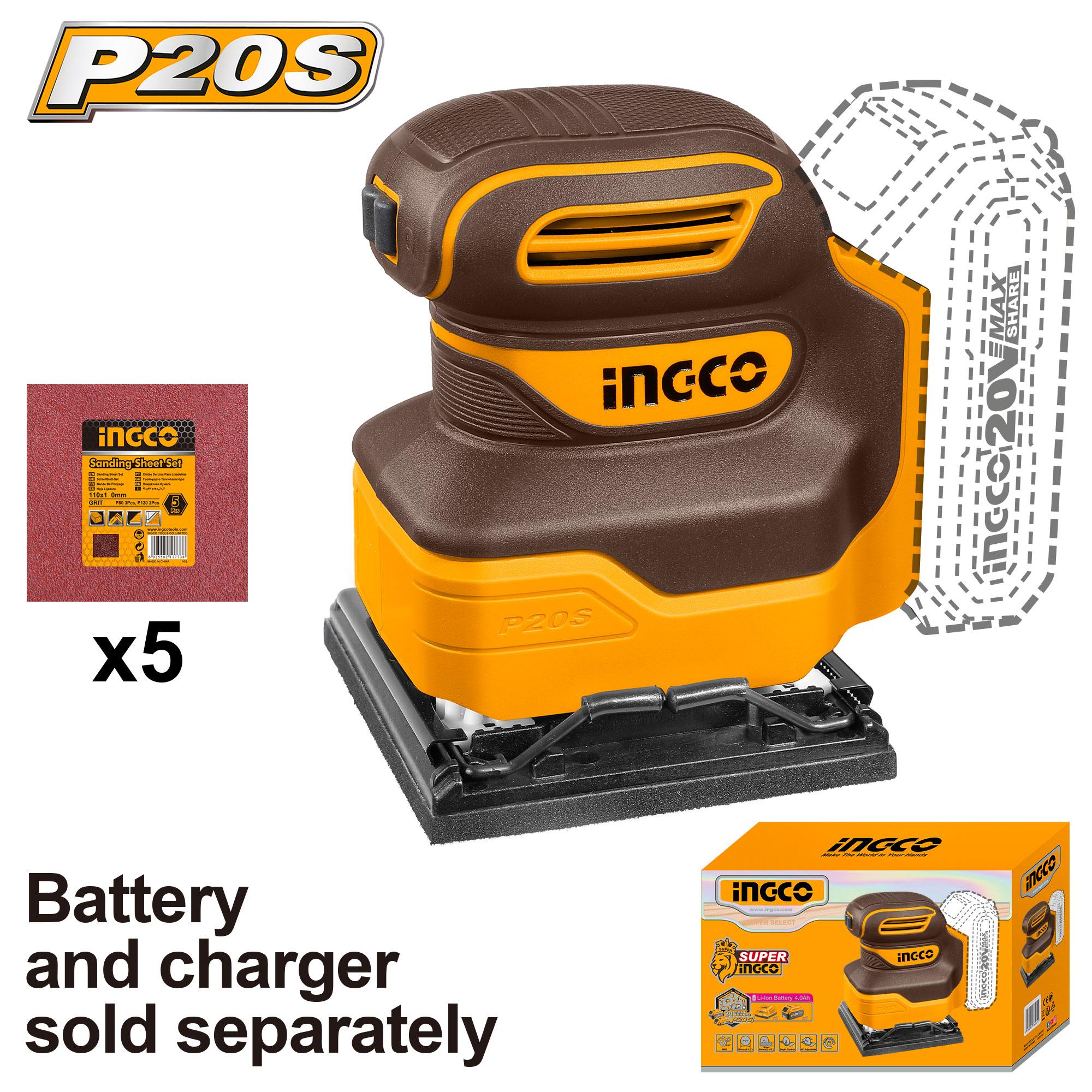 Ingco cordless sheet sander - CSHSLI2014