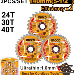 Ingco ultra-thin TCT saw blade set - TSB4003