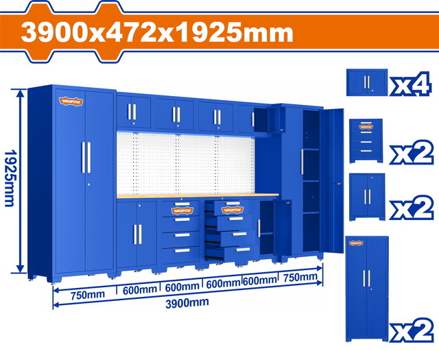 Wadfow Heavy-Duty Modular Garage Cabinets - WCS3A10