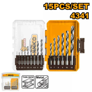 Ingco 15 Pcs  4341 HSS Drill Bits Set - AKDL51506
