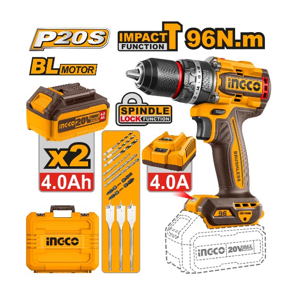 Ingco Brushless Cordless Impact Drill - CIDLI20968
