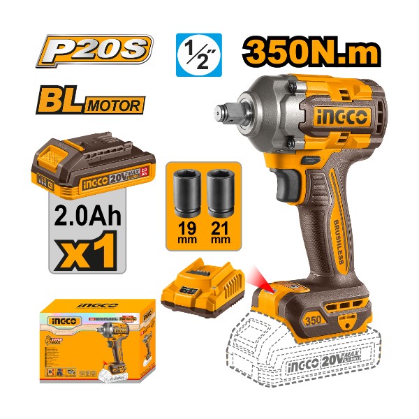Ingco  Cordless Impact  Wrench - CIWLI20351