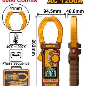 INGCO Digital AC Clamp Meter  AC 1200A - DCM610001