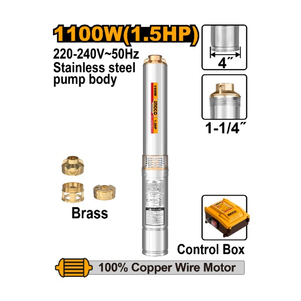 INGCO 4" Deep Well Pump HP2.0 - DWP150062