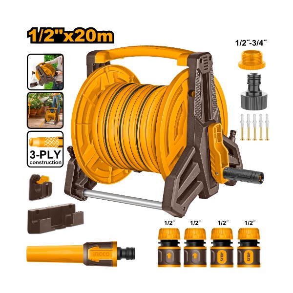 Ingco Hose Reel Set  With Accessory Kit  - HHR20124