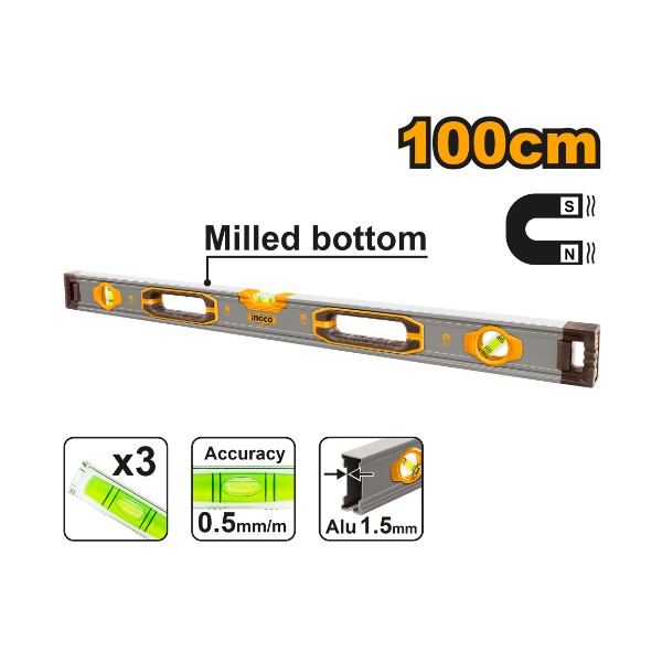 Ingco Spirit Level With Powerful Magnets - HSL38100M