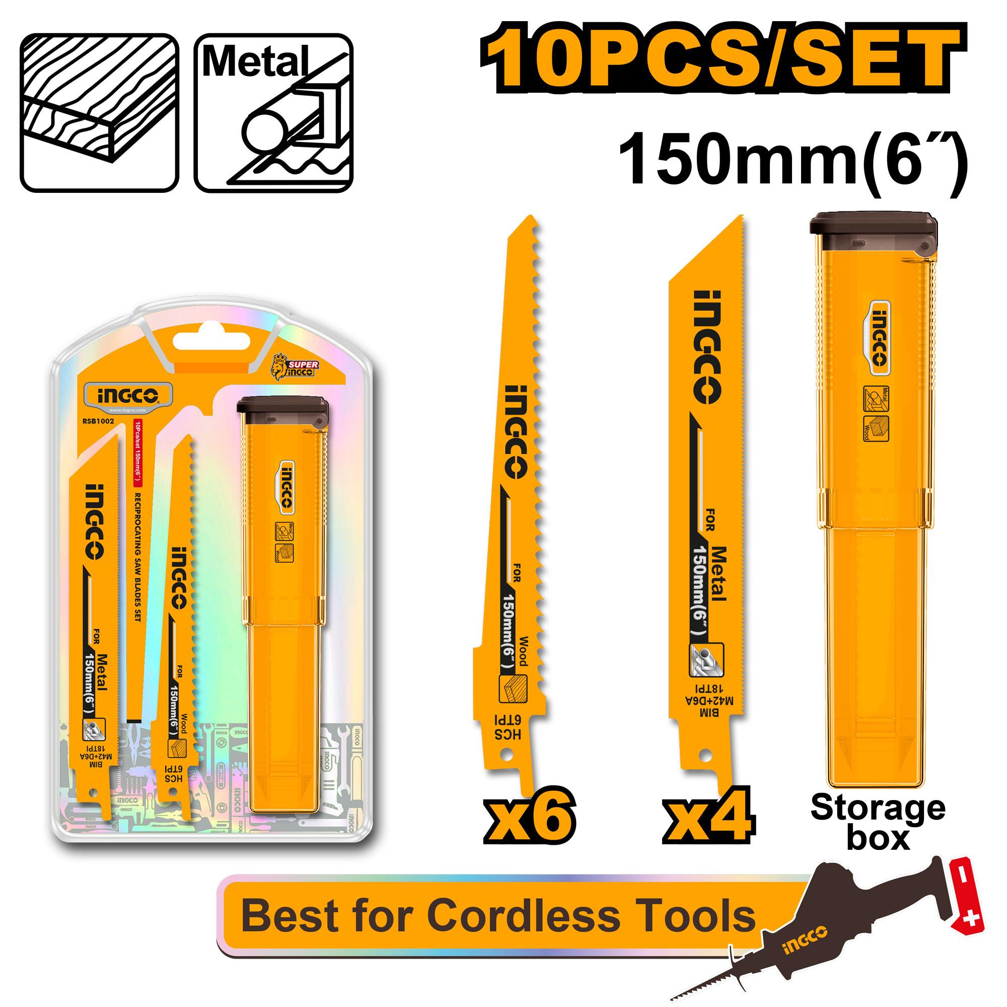 INGCO 10-Piece Reciprocating saw blades set - RSB1002