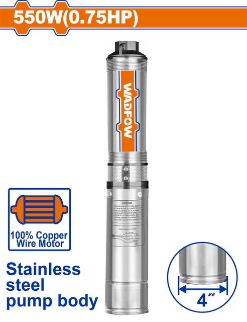 Wafow 4" Deep Well Pump 550W(0.75HP) - WWPDA02