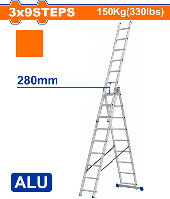 Wadfow 3 Section extension ladder - WLD6H39