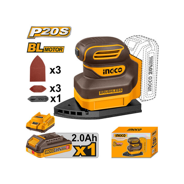 INGCO 20V Cordless Palm Sanders - CPSLI20241