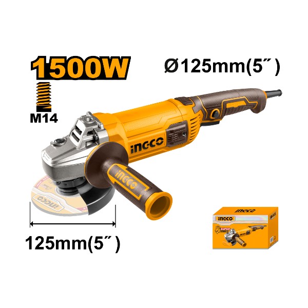 INGCO 1500W Angle Grinder 125mm(5") - AG150028