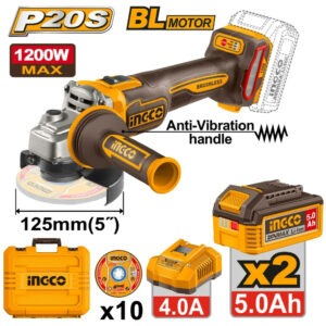 INGCO 20v Cordless Angle Grinder 1200W- CAGLI2120272