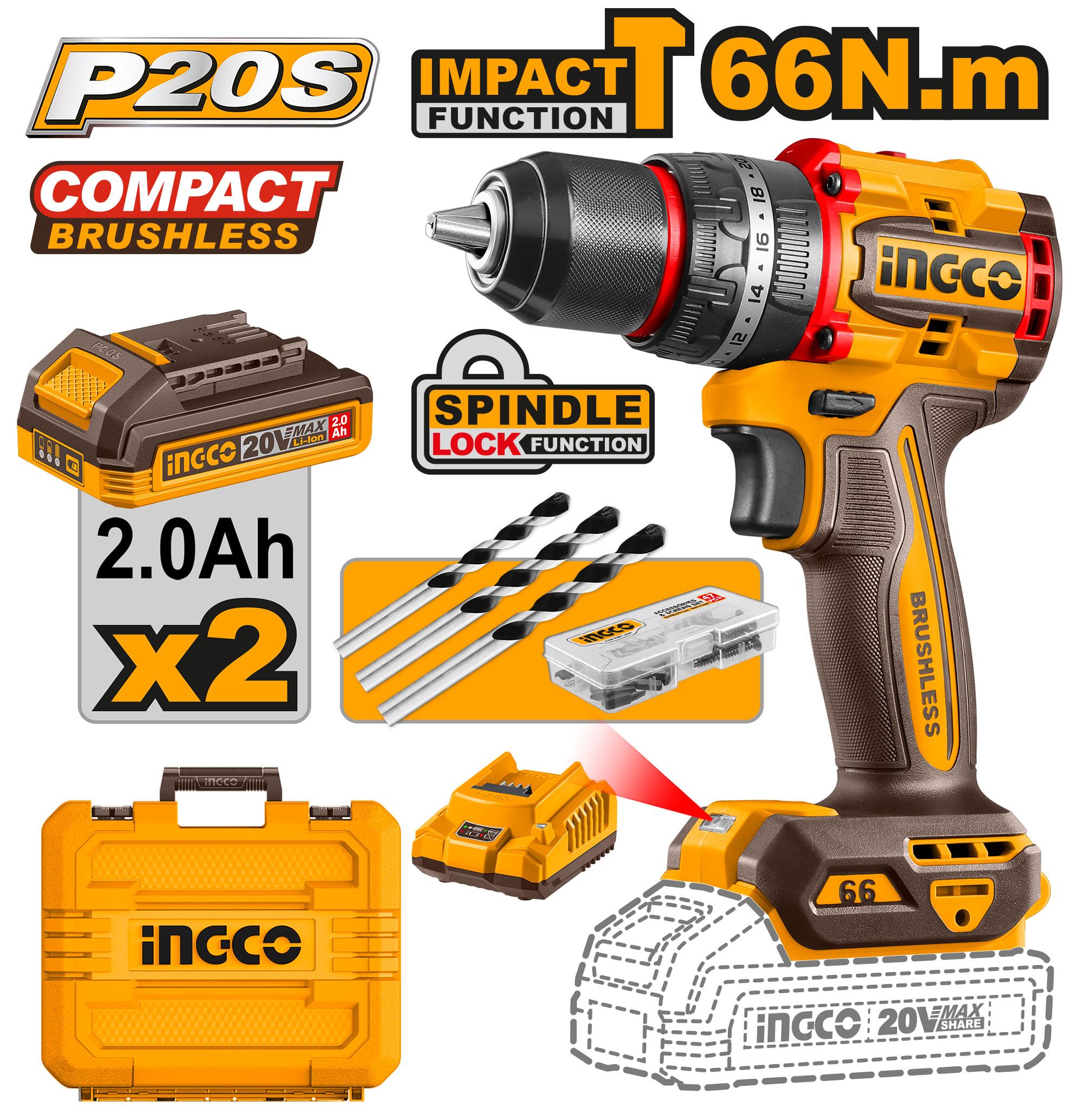 Ingco 20v Cordless Impact wrench 405Nm - CIWLI2045