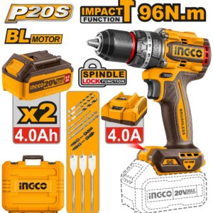Ingco 20v 1100W Brushless Cordless Impact Drill 96Nm - CIDLI209685