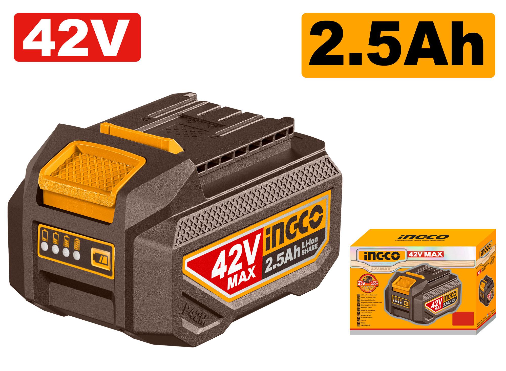 INGCO 42V Lithium-Ion Battery Pack 2.5Ah - FBLI42251