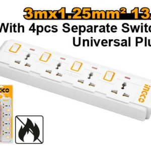 Ingco 3mx1.25mm 13A Extension Socket - HES03041V-8