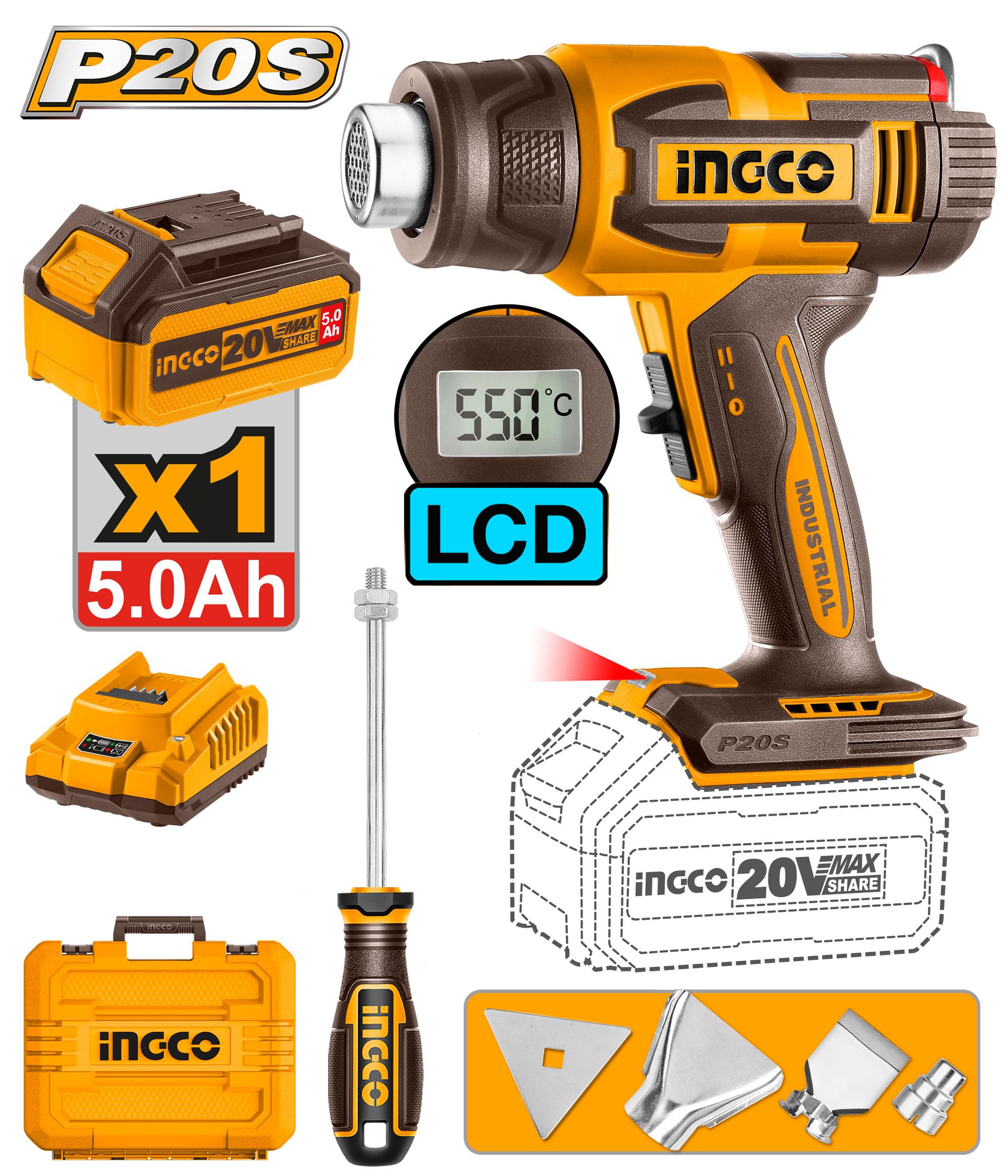 INGCO 20V Cordless Heat Gun - HGLI20035