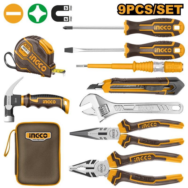 INGCO 9 Pcs Hand Tool Set -HKTH20809