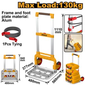INGCO Max Load:130kg Foldable Hand Truck - HHWB61201