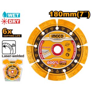 INGCO 180mm(7") Laser Welded Diamond Cutting Disc - DMD071801
