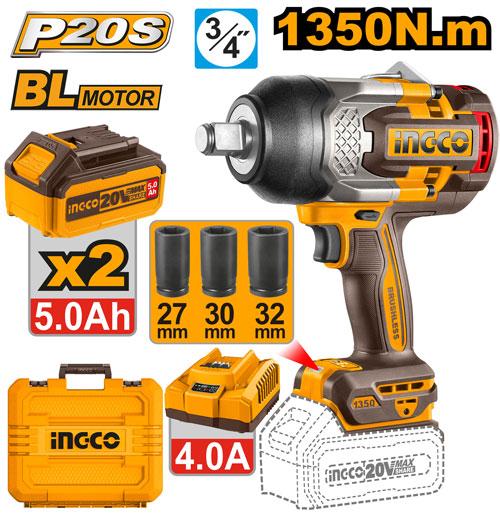 INGCO 20V Cordless Impact Wrench 1350N.m - CIWLI20135