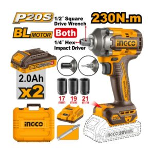 INGCO 20V Cordless Impact Driver & Wrench 230N.m - CIWLI20236