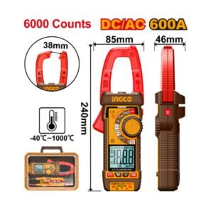 INGCO 600A DC/AC Clamp Meter 6000 Counts - DCM66002
