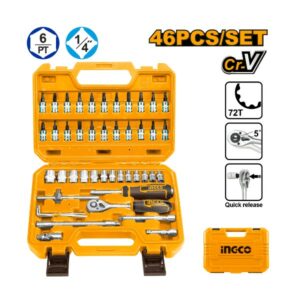 INGCO 46 Pcs 1/4" Socket Set- HKTS14462