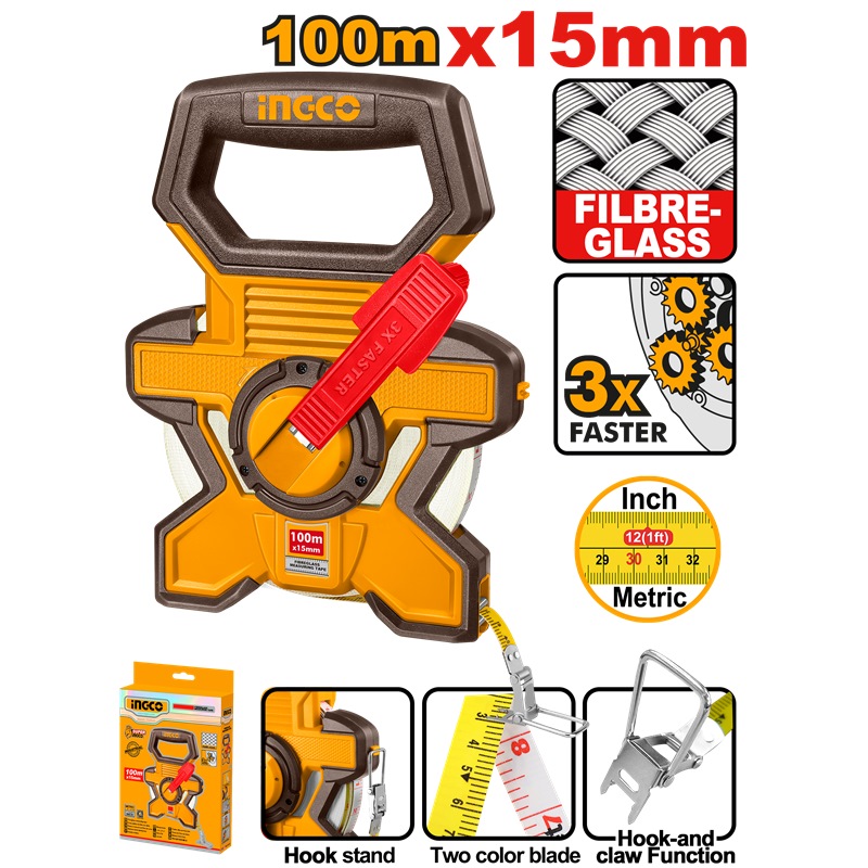 INGCO Fiberglass Measuring Tape - HFMT18100