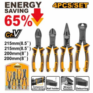 INGCO 4 Pcs Compound Action Pliers Set - HKCPS5841
