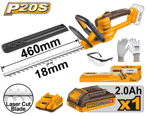 INGCO 20V Cordless Hedge Trimer 460mm - CHTLI20461