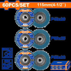 WADFOW Flap Disk Alouxide 60 Pcs Set 115mm - WYL1355