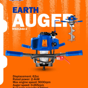 WADFOW 62cc/2.4KW Earth Auger - WDZ1A62-1