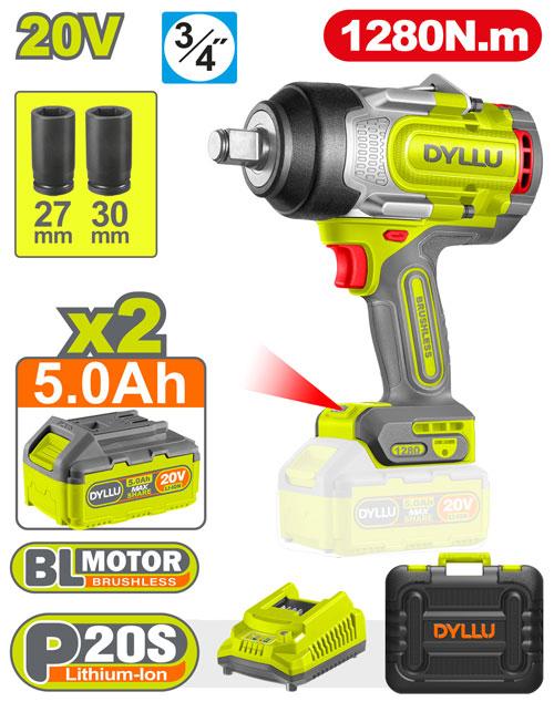 DYLLU 20V Cordless Impact Wrench 1280N.m - DTCD1B128