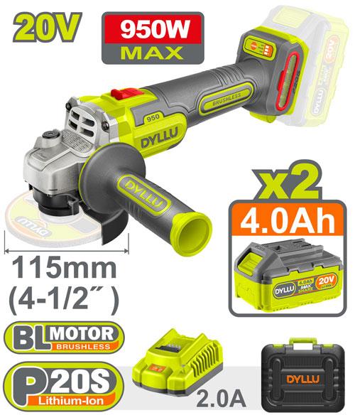 DYLLU 20V 950W Cordless Angle Grinder - DTLAP5322